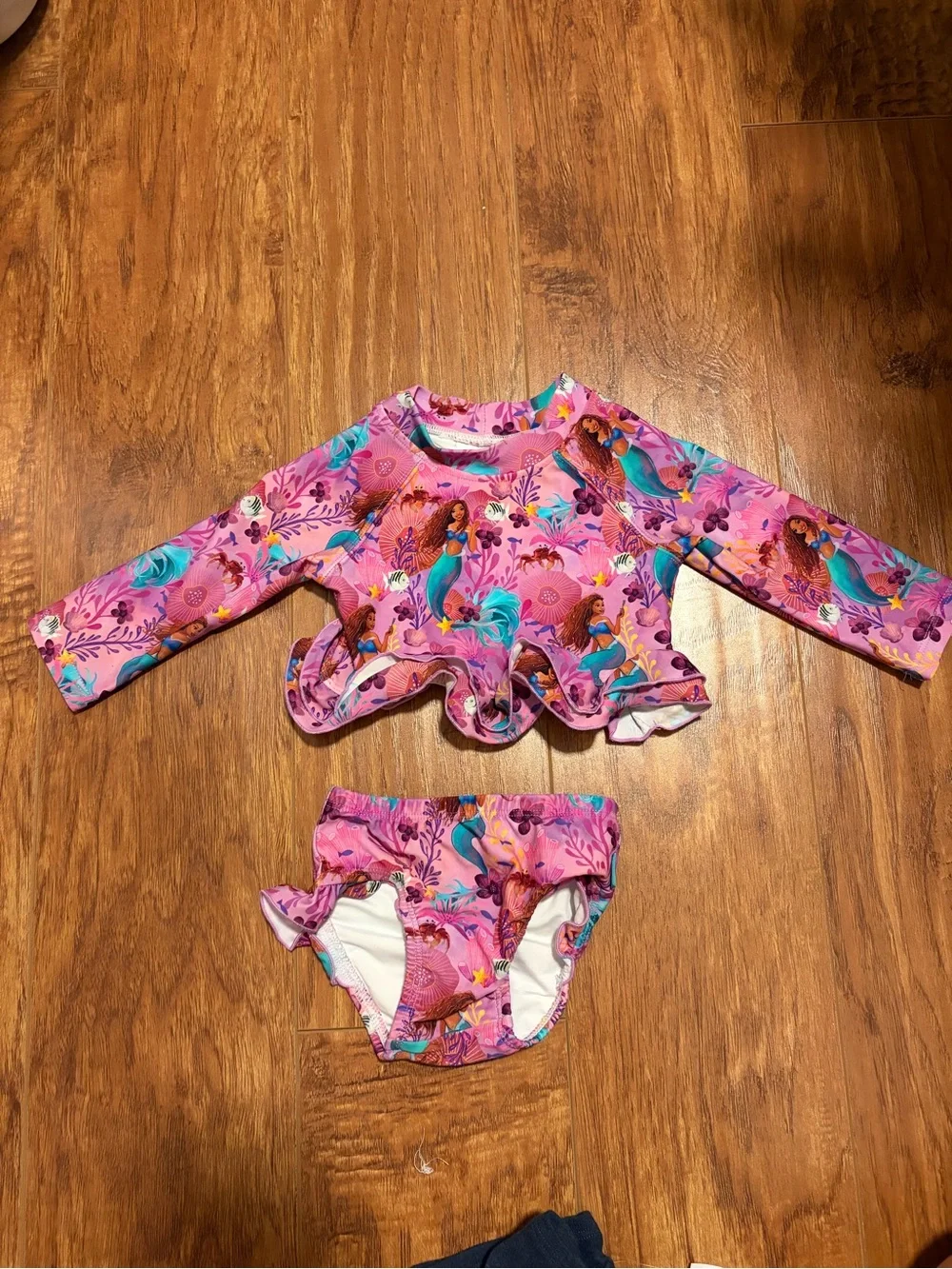 POSH PEANUT x DISNEY | The Little Mermaid Long Sleeve Rash Guard swimsuit set